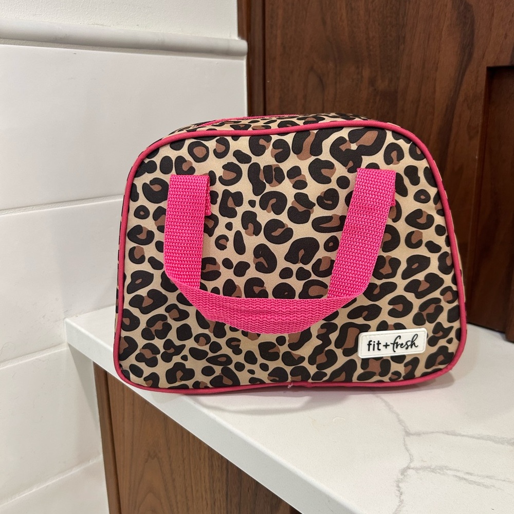Hot Pink Leopard / Cheetah Print Lunch Bag